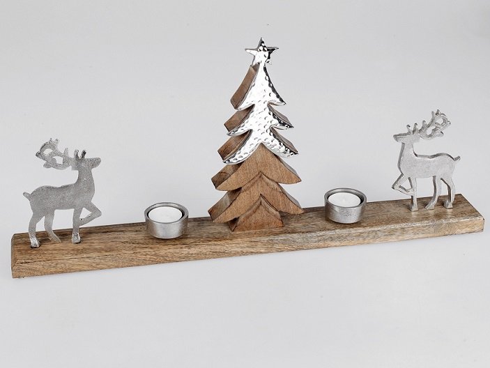 Baum Hirsch Geschenk-Himmel Kerzenhalter mit Geschenk-Himmel bei Teelichthalter und 2 -